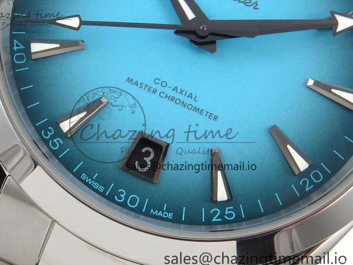 0102 Efficient Seamaster 150M SS VSF 1:1 Best Edition Turquoise Blue Dial on SS Bracelet A8900 Super Clone 7661